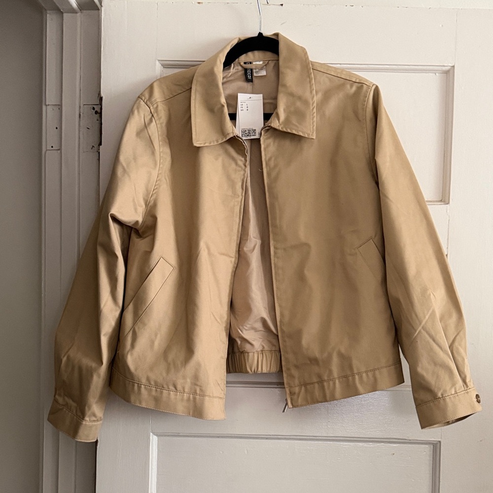 H&M Light Beige Utility Jacket with Collar - Picture 5 of 8